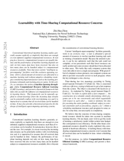 Learnability with Time-Sharing Computational Resource Concerns