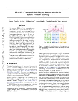 LESS-VFL: Communication-Efficient Feature Selection for Vertical
  Federated Learning