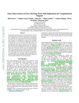 Some Observations on Fact-Checking Work with Implications for
  Computational Support