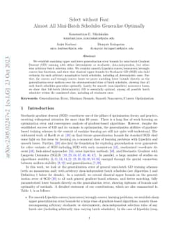 Select without Fear: Almost All Mini-Batch Schedules Generalize
  Optimally
