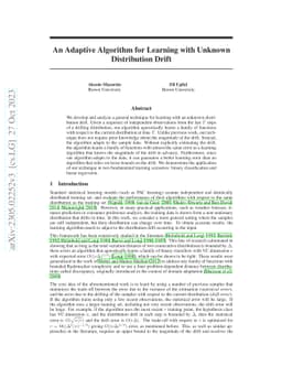 An Adaptive Algorithm for Learning with Unknown Distribution Drift