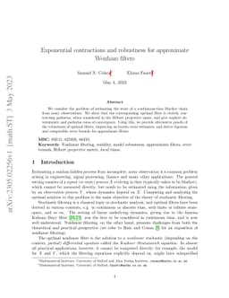 Exponential contractions and robustness for approximate Wonham filters