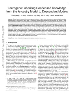 Learngene: Inheriting Condensed Knowledge from the Ancestry Model to
  Descendant Models