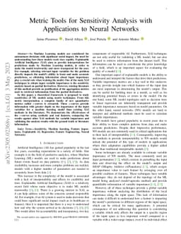 Metric Tools for Sensitivity Analysis with Applications to Neural
  Networks