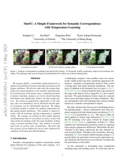 SimSC: A Simple Framework for Semantic Correspondence with Temperature
  Learning