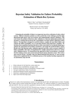 Bayesian Safety Validation for Failure Probability Estimation of
  Black-Box Systems