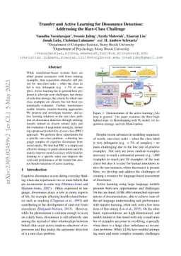 Transfer and Active Learning for Dissonance Detection: Addressing the
  Rare-Class Challenge