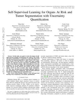Self-Supervised Learning for Organs At Risk and Tumor Segmentation with
  Uncertainty Quantification