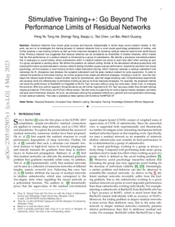Stimulative Training++: Go Beyond The Performance Limits of Residual
  Networks