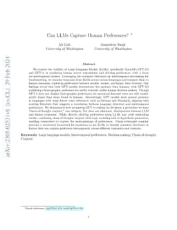 Can LLMs Capture Human Preferences?