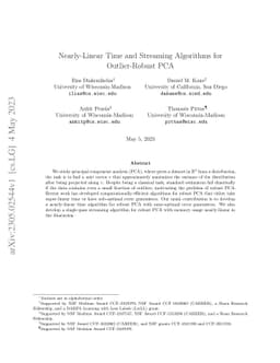 Nearly-Linear Time and Streaming Algorithms for Outlier-Robust PCA