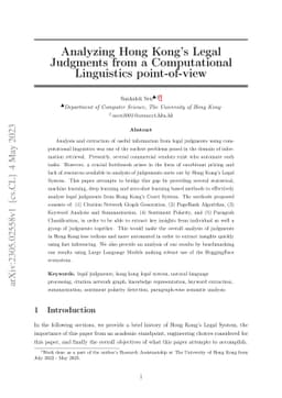 Analyzing Hong Kong's Legal Judgments from a Computational Linguistics
  point-of-view
