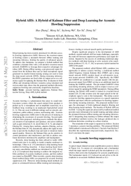 Hybrid AHS: A Hybrid of Kalman Filter and Deep Learning for Acoustic
  Howling Suppression
