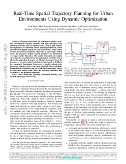 Real-Time Spatial Trajectory Planning for Urban Environments Using
  Dynamic Optimization