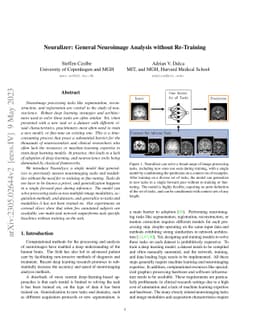 Neuralizer: General Neuroimage Analysis without Re-Training