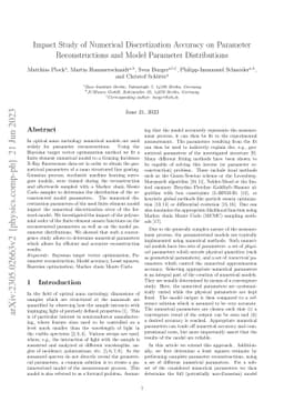 Impact Study of Numerical Discretization Accuracy on Parameter
  Reconstructions and Model Parameter Distributions