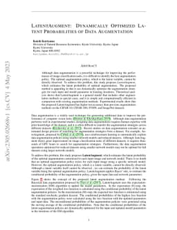 LatentAugment: Dynamically Optimized Latent Probabilities of Data
  Augmentation