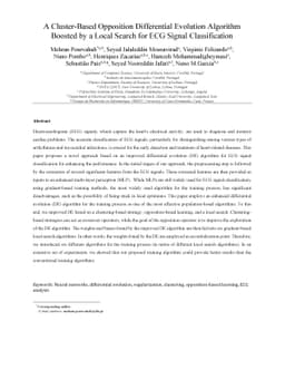 A Cluster-Based Opposition Differential Evolution Algorithm Boosted by a
  Local Search for ECG Signal Classification