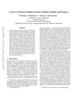 A Survey on Proactive Dialogue Systems: Problems, Methods, and Prospects