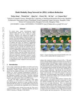 Multi-Modality Deep Network for JPEG Artifacts Reduction