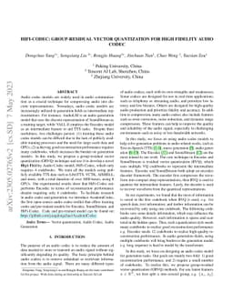 HiFi-Codec: Group-residual Vector quantization for High Fidelity Audio
  Codec
