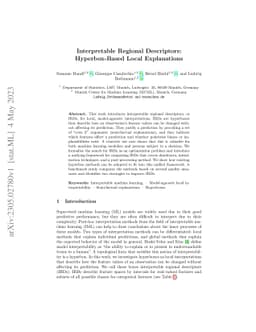 Interpretable Regional Descriptors: Hyperbox-Based Local Explanations