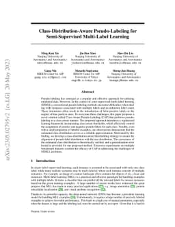 Class-Distribution-Aware Pseudo Labeling for Semi-Supervised Multi-Label
  Learning