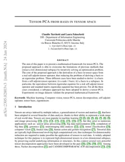 Tensor PCA from basis in tensor space