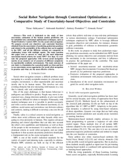Social Robot Navigation through Constrained Optimization: a Comparative
  Study of Uncertainty-based Objectives and Constraints