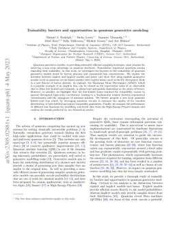 Trainability barriers and opportunities in quantum generative modeling