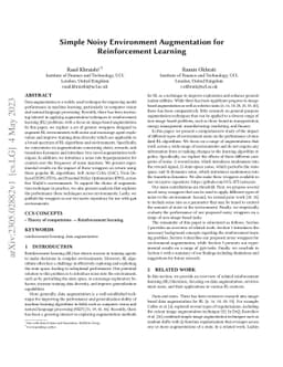 Simple Noisy Environment Augmentation for Reinforcement Learning