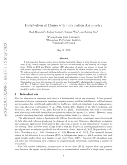 Distribution of Chores with Information Asymmetry