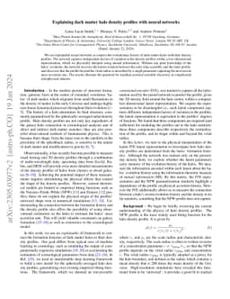 Explaining dark matter halo density profiles with neural networks