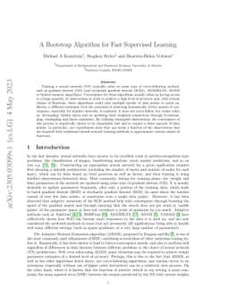 A Bootstrap Algorithm for Fast Supervised Learning