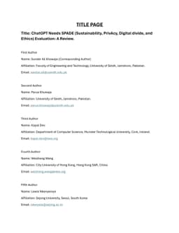 ChatGPT Needs SPADE (Sustainability, PrivAcy, Digital divide, and Ethics) Evaluation: A Review