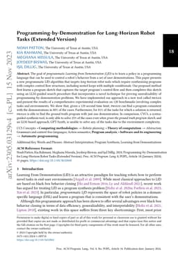 Programming-by-Demonstration for Long-Horizon Robot Tasks