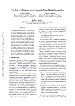The Role of Global and Local Context in Named Entity Recognition