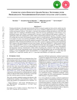 Communication-Efficient Graph Neural Networks with Probabilistic
  Neighborhood Expansion Analysis and Caching