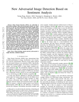 New Adversarial Image Detection Based on Sentiment Analysis