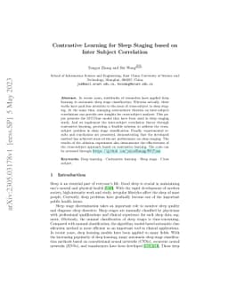 Contrastive Learning for Sleep Staging based on Inter Subject
  Correlation