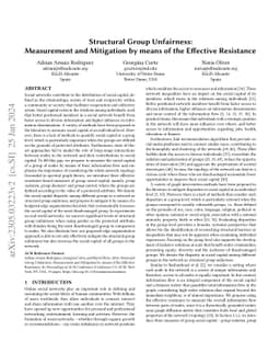Structural Group Unfairness: Measurement and Mitigation by means of the
  Effective Resistance