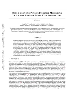 Data-driven and Physics Informed Modelling of Chinese Hamster Ovary Cell
  Bioreactors