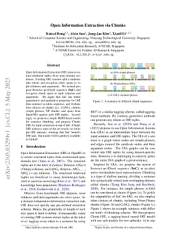 Open Information Extraction via Chunks