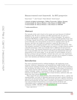 Human-centered trust framework: An HCI perspective
