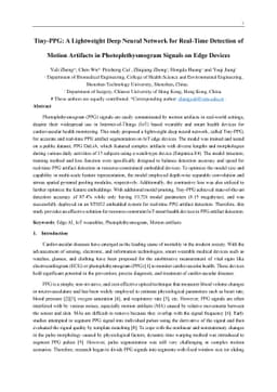 Tiny-PPG: A Lightweight Deep Neural Network for Real-Time Detection of
  Motion Artifacts in Photoplethysmogram Signals on Edge Devices