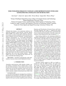 Time-weighted Frequency Domain Audio Representation with GMM Estimator
  for Anomalous Sound Detection