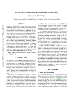Contrastive Learning for Low-light Raw Denoising