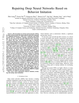 Repairing Deep Neural Networks Based on Behavior Imitation