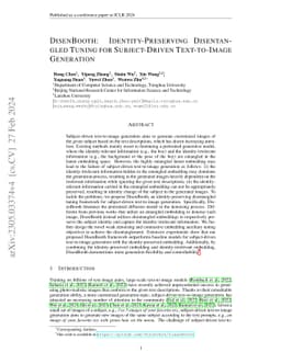 DisenBooth: Identity-Preserving Disentangled Tuning for Subject-Driven
  Text-to-Image Generation