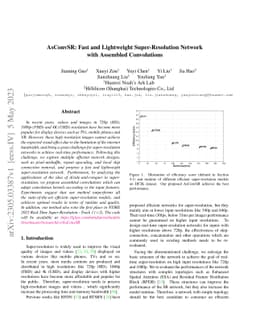 AsConvSR: Fast and Lightweight Super-Resolution Network with Assembled
  Convolutions